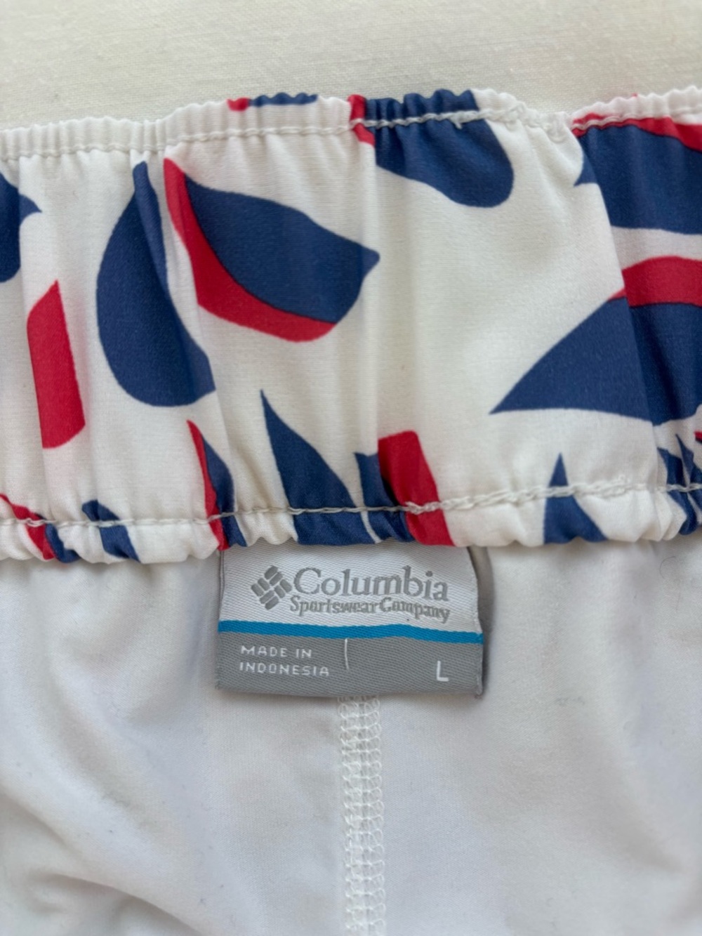 Tropical Leaf Print Mini Skirt - Navy & Red on White - Picture 4 of 9